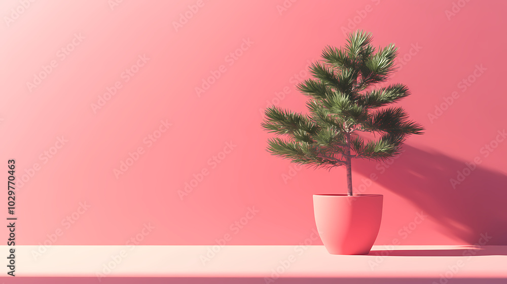 Fototapeta premium Simple potted plant decoration