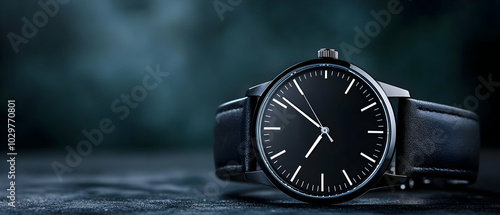 Wallpaper Mural Elegant black watch on a dark background, showcasing sleek design and modern style. Torontodigital.ca