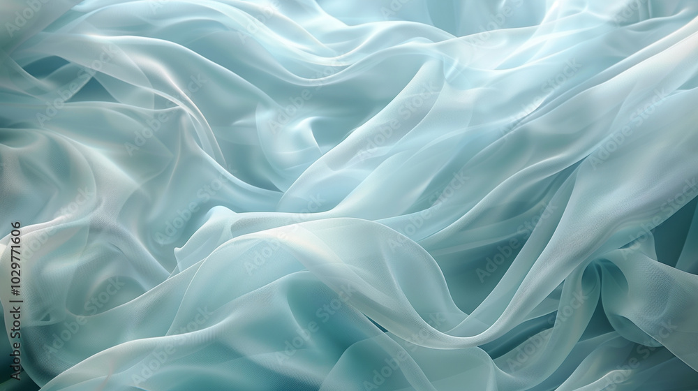 Soft blue satin fabric with smooth folds and luxurious texture Soft blue satin fabric with smooth folds and luxurious texture