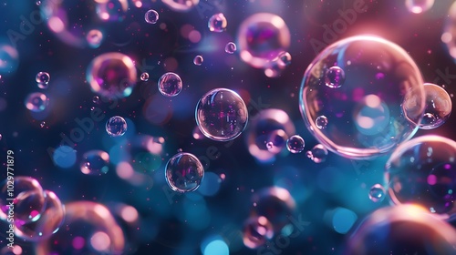 Wallpaper Mural Soap bubbles on green background with focused lights. Torontodigital.ca