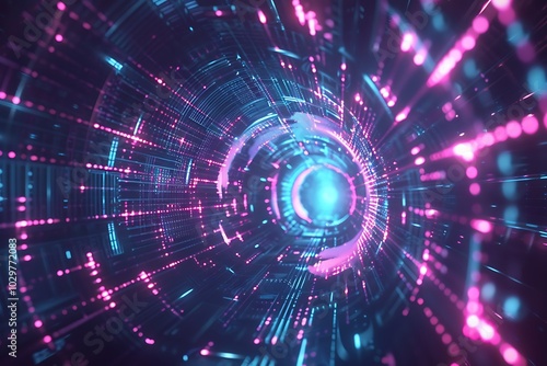 abstract technology background. glowing circle.