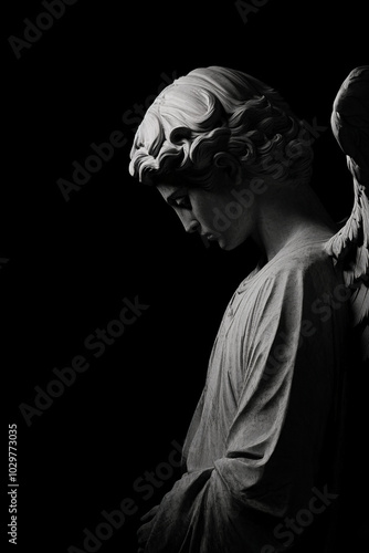 winged royalty the burdened angel in chiaroscuro photo