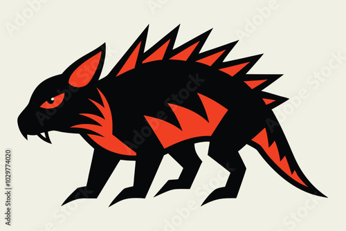 Solid color Thorny Devil animal vector design