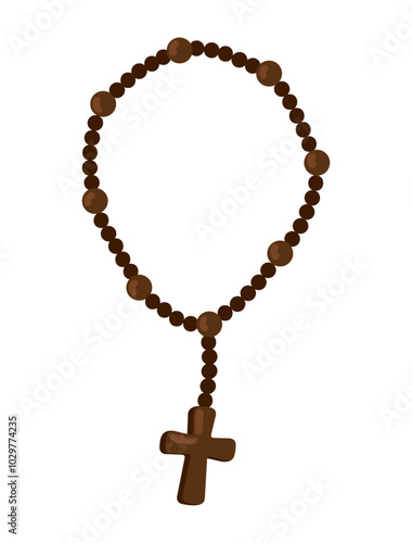 rosary with cross symbol of catholic religion