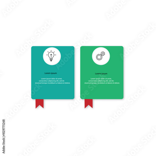 Vector Infographic label design template with icons and 2 options or steps. Can be used for