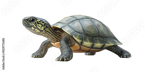 2D animated turtle isolated transparent png