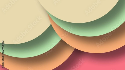 Geometric circle papercut banner animation