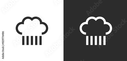 Logo hat chef line stroke minimalist with blank background