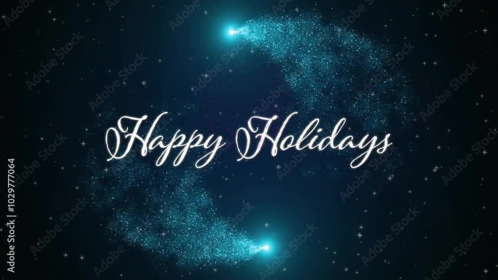 Animation of shappy holidays text over shooting stars on black background Animation of shappy holidays text over shooting stars on black background