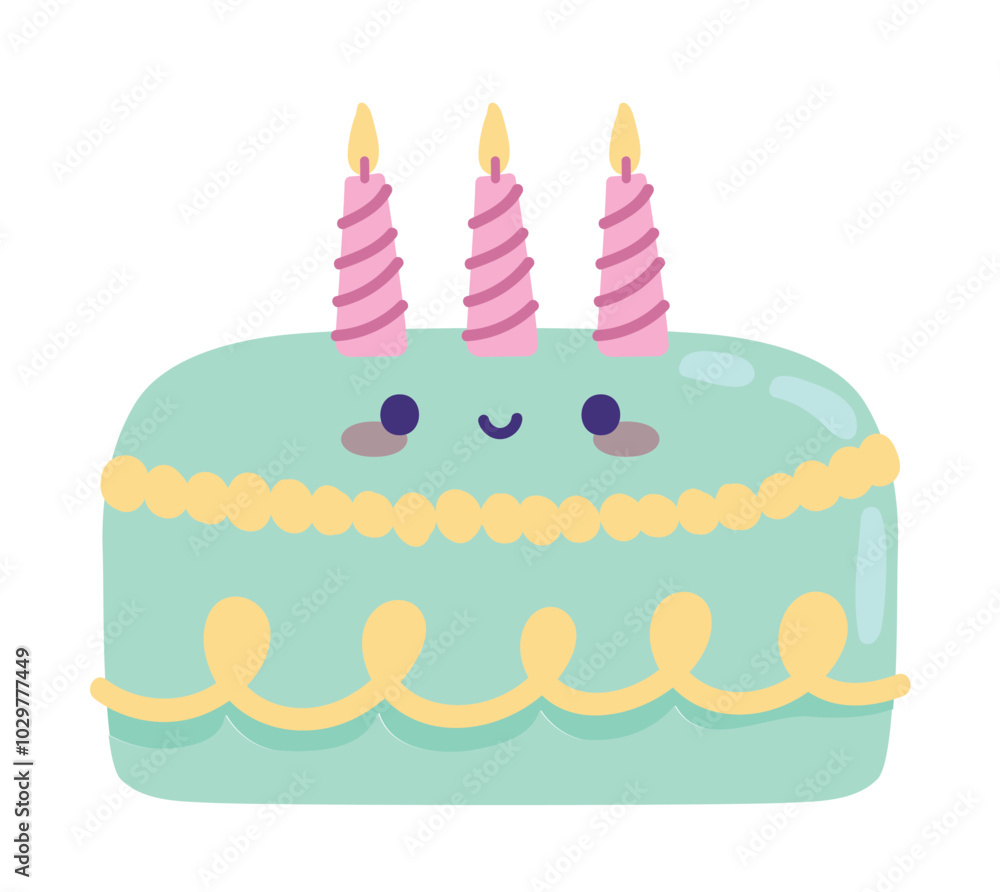 kawaii birthday cake with candles kawaii birthday cake with candles