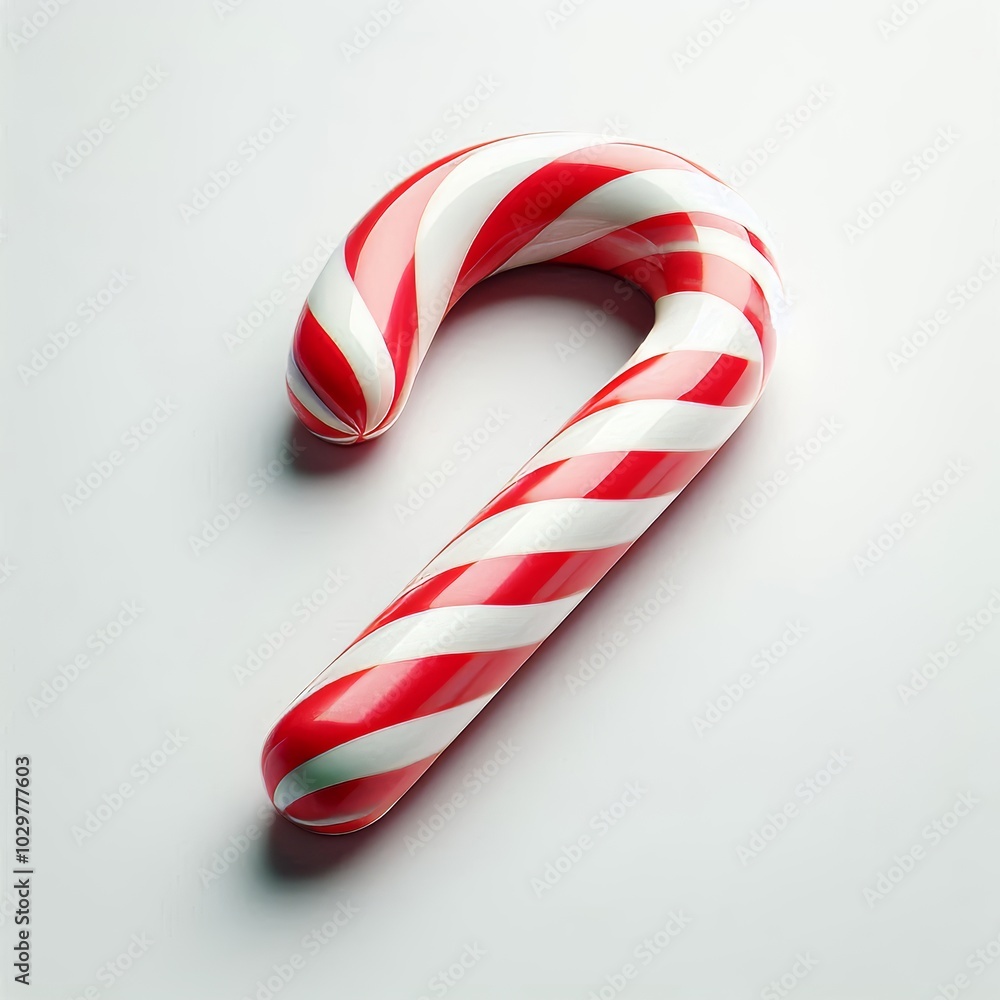 Red and White Candy Cane with Festive Stripes for Christmas Celebrations Red and White Candy Cane with Festive Stripes for Christmas Celebrations