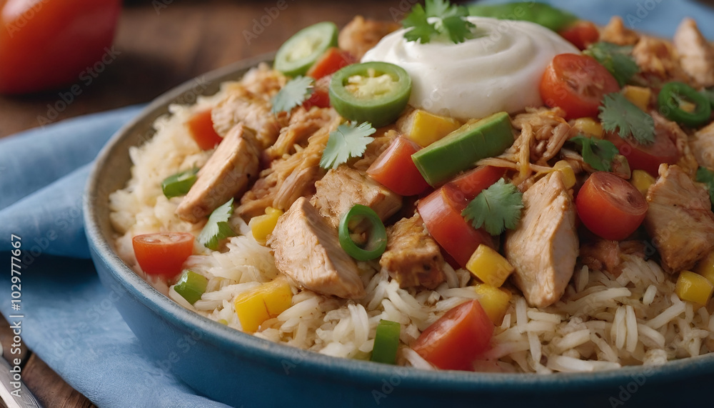 chicken fajita rice in a bowl chicken fajita rice in a bowl