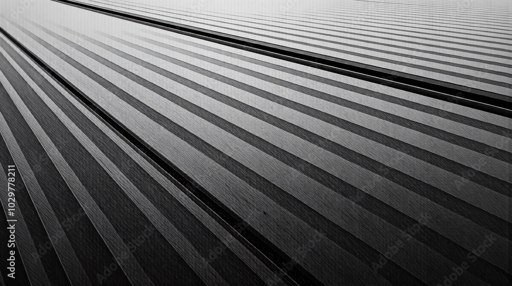 Obraz premium generative ai, Black Metallic Surface with Parallel Grooves