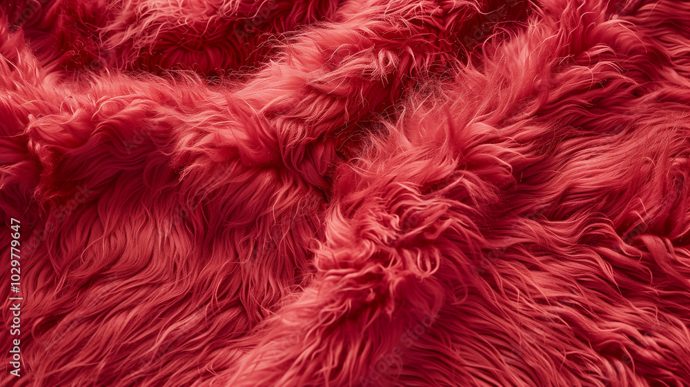 Soft Fluffy Red Faux Fur Texture Background Soft Fluffy Red Faux Fur Texture Background