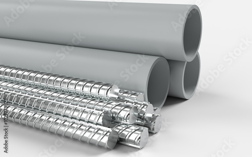  PVC tube pipe,Plastic pipe or polypropylene or polyethylene with TMT Rods