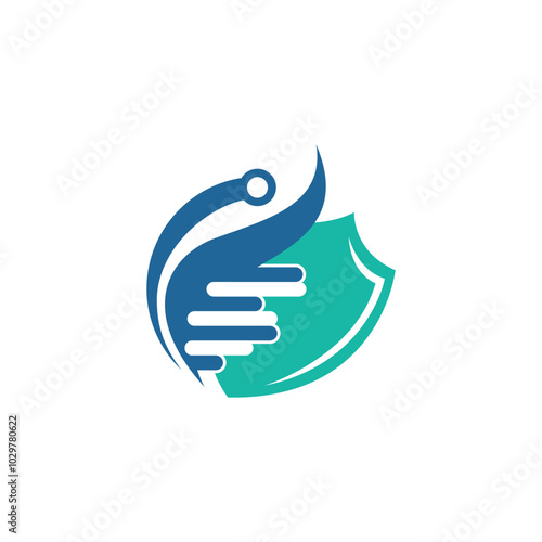 Shield anti virus logo vector design