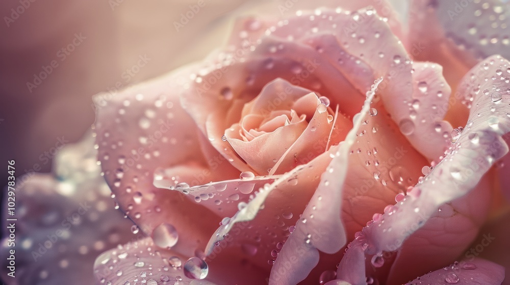 A rose with dew drops on it A rose with dew drops on it