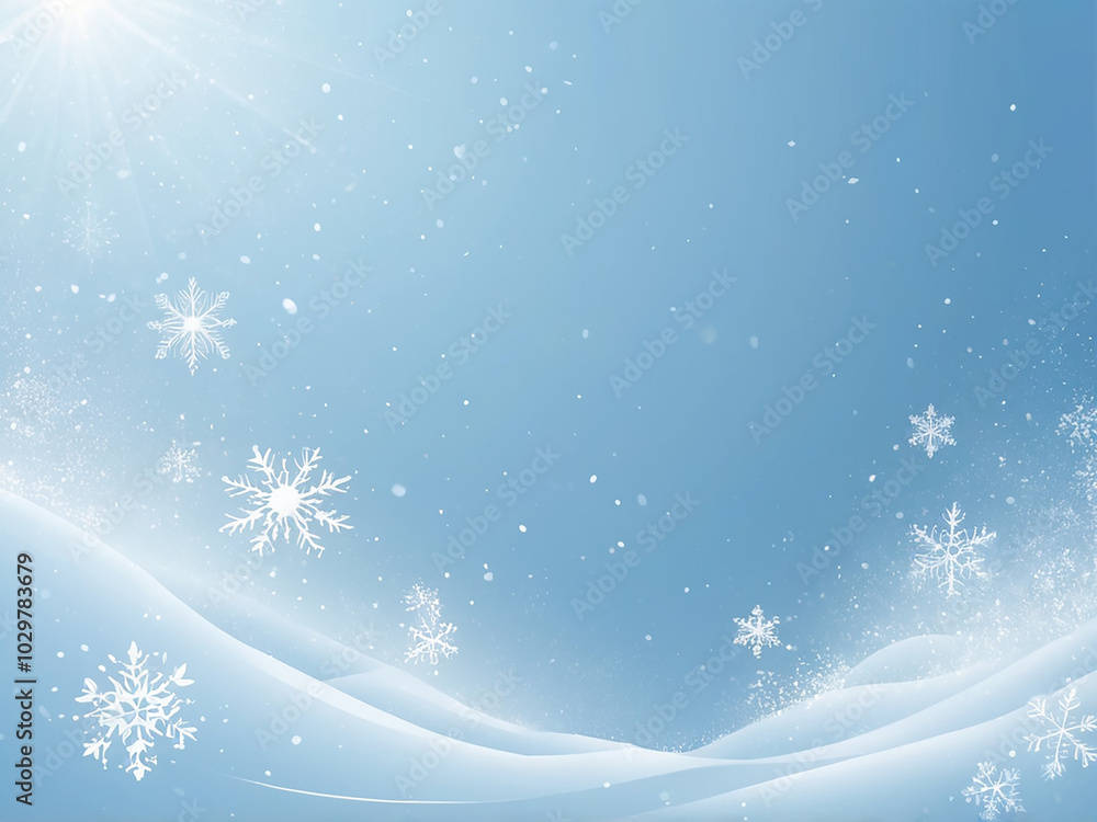 abstract Winter snowfall and snowflakes on light blue background. Cold winter Christmas and New Year background illustration abstract Winter snowfall and snowflakes on light blue background. Cold winter Christmas and New Year background illustration