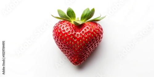 Ultra realistic strawberry heart on white background