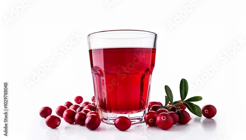 Cranberry Juice on white background isolated. Beverage. Drink.