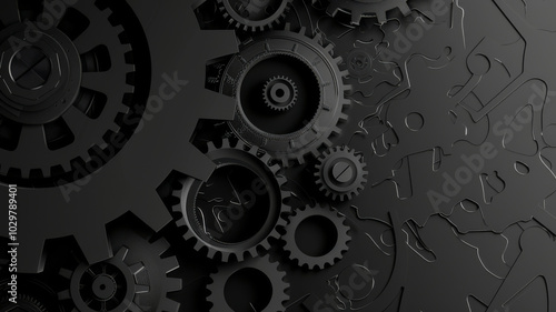 Wallpaper Mural Abstract techno gear background with geometric colorful gear wheels. Space for gear text. Vector gears modern mechanism industrial . Technology gears Torontodigital.ca