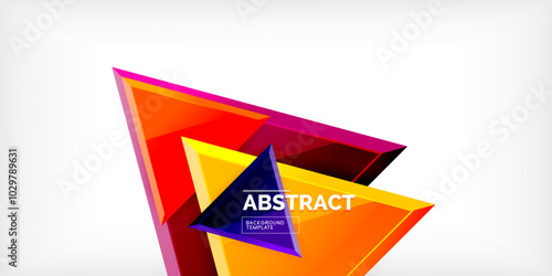 Abstract background - glossy triangles. Vector Illustration For Wallpaper, Banner, Background, Card, Book Illustration, landing page