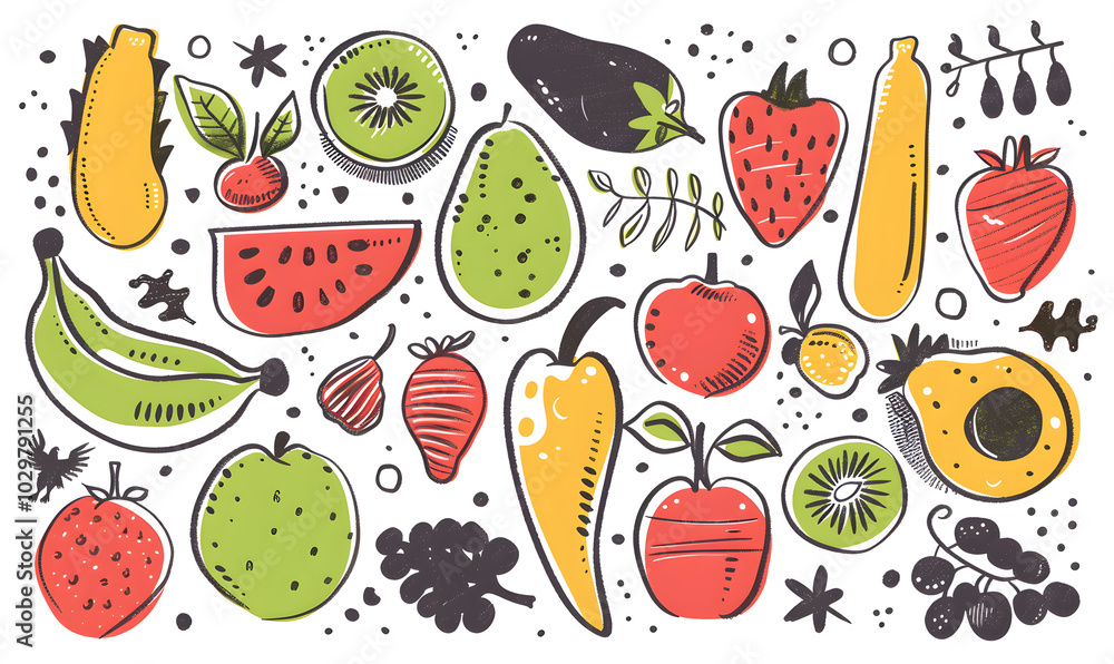 vegetable and fruits photo or illustrator on white background vegetable and fruits photo or illustrator on white background