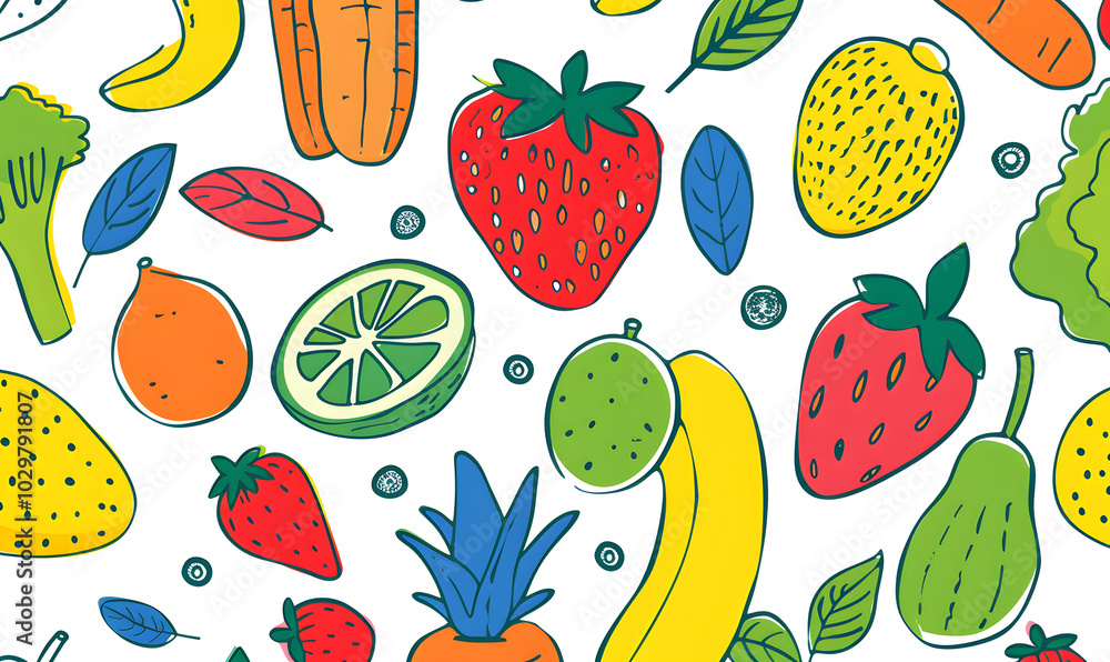 vegetable and fruits photo or illustrator on white background