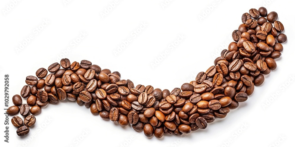roasted coffee beans on white background roasted coffee beans on white background