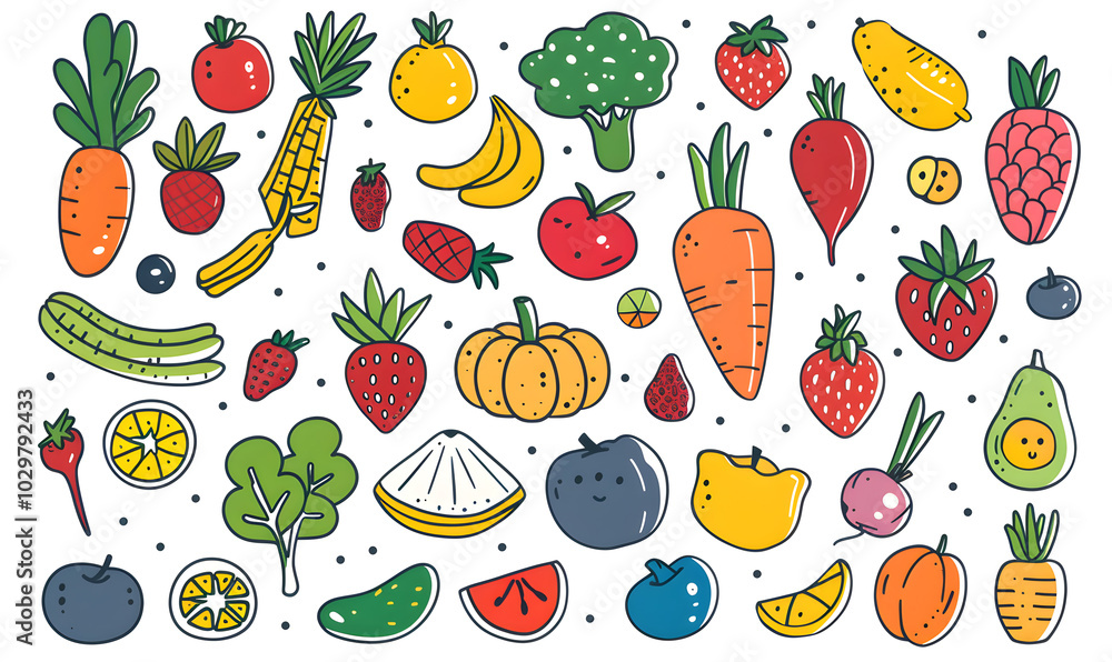 vegetable and fruits photo or illustrator on white background vegetable and fruits photo or illustrator on white background