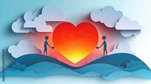 Love and Connection in a Creative Landscape Illustration