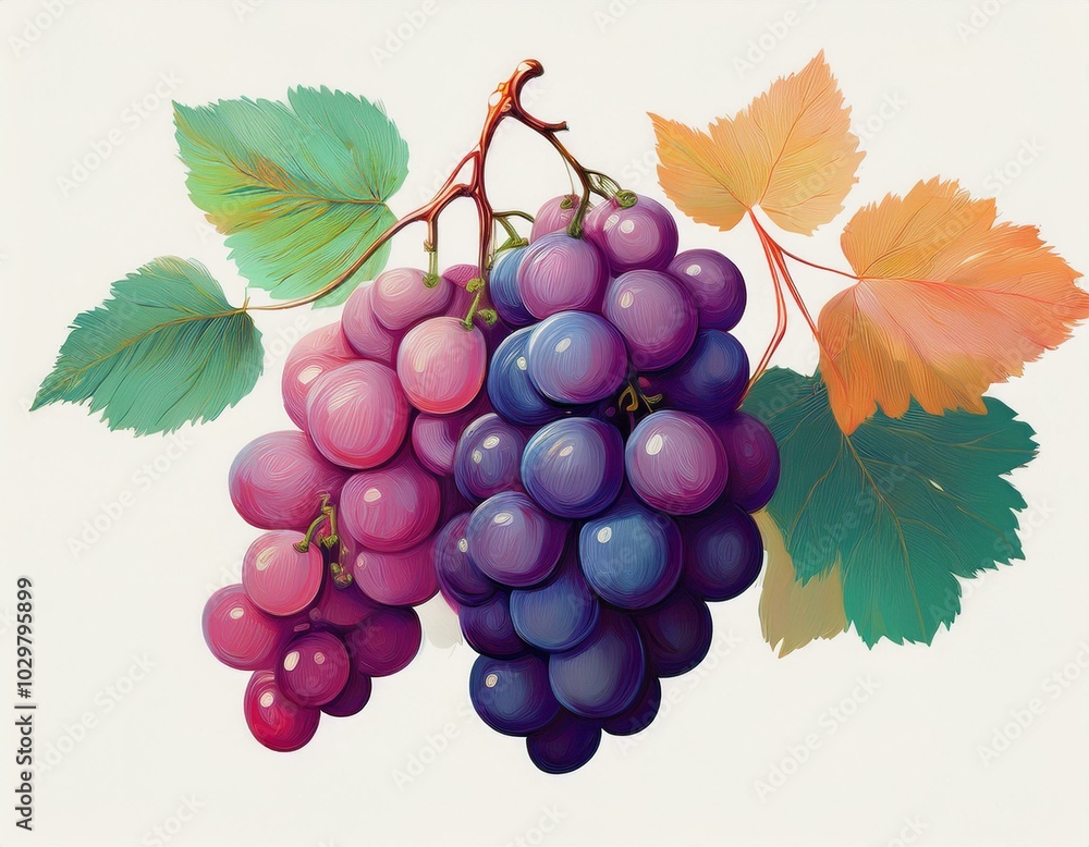 Fototapeta premium 葡萄 イラスト