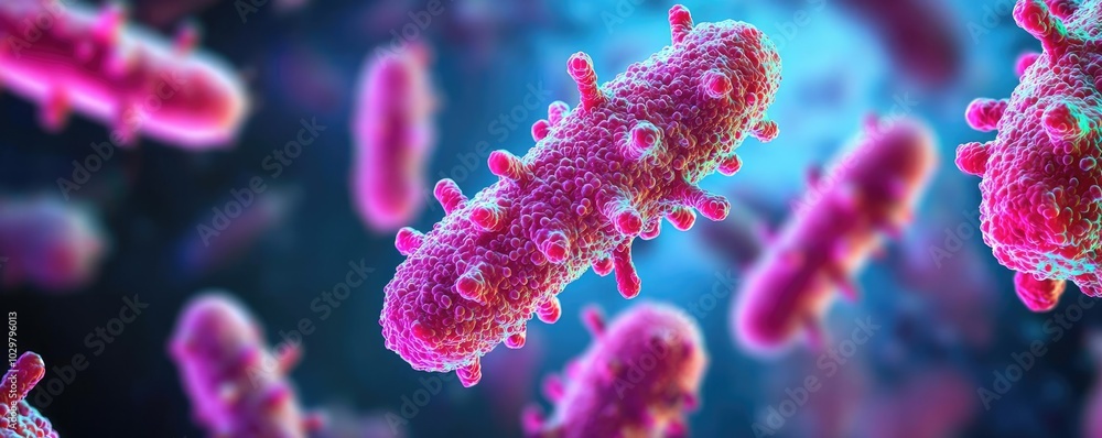 Colorful microbes in vibrant environment, showcasing microscopic life. Colorful microbes in vibrant environment, showcasing microscopic life.