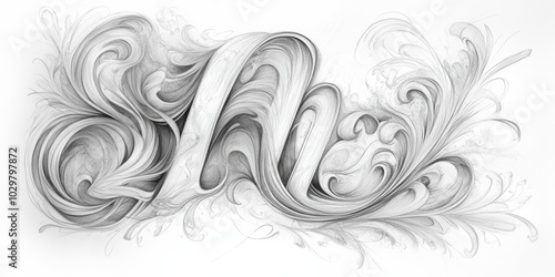 Abstract pencil drawing of swirling lines.