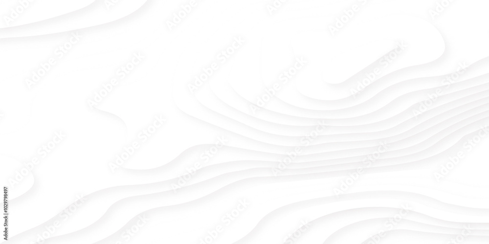 Abstract white 3d origami or cut paper style topographic illustration. White paper cut decoration textured with wavy layers 3d topography relief Abstract white 3d origami or cut paper style topographic illustration. White paper cut decoration textured with wavy layers 3d topography relief