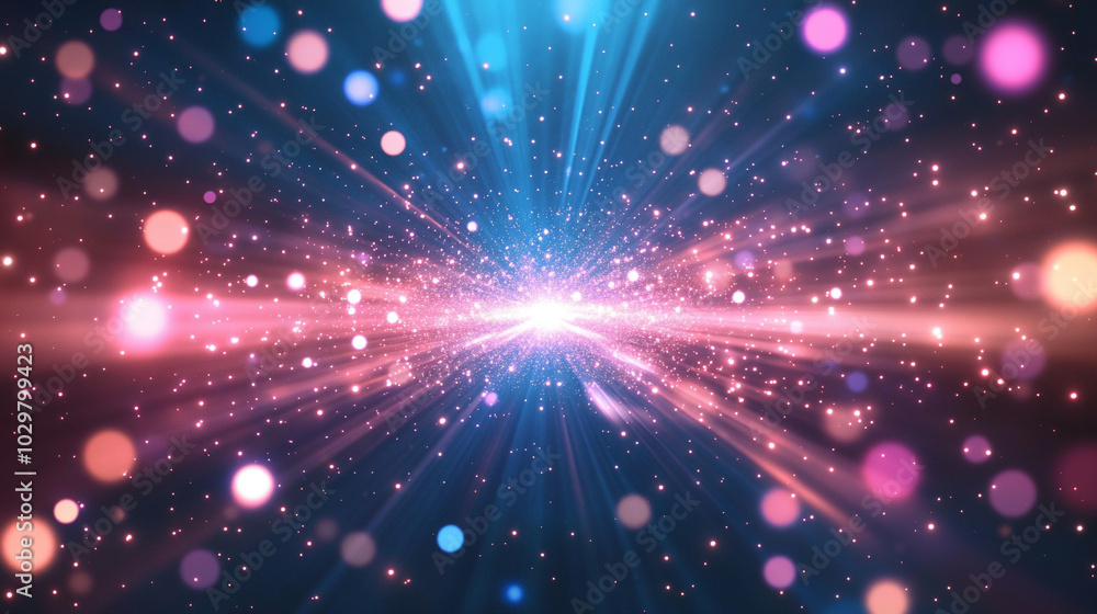 Fototapeta premium Abstract background in bright colors The lines of light spread out beautifully..