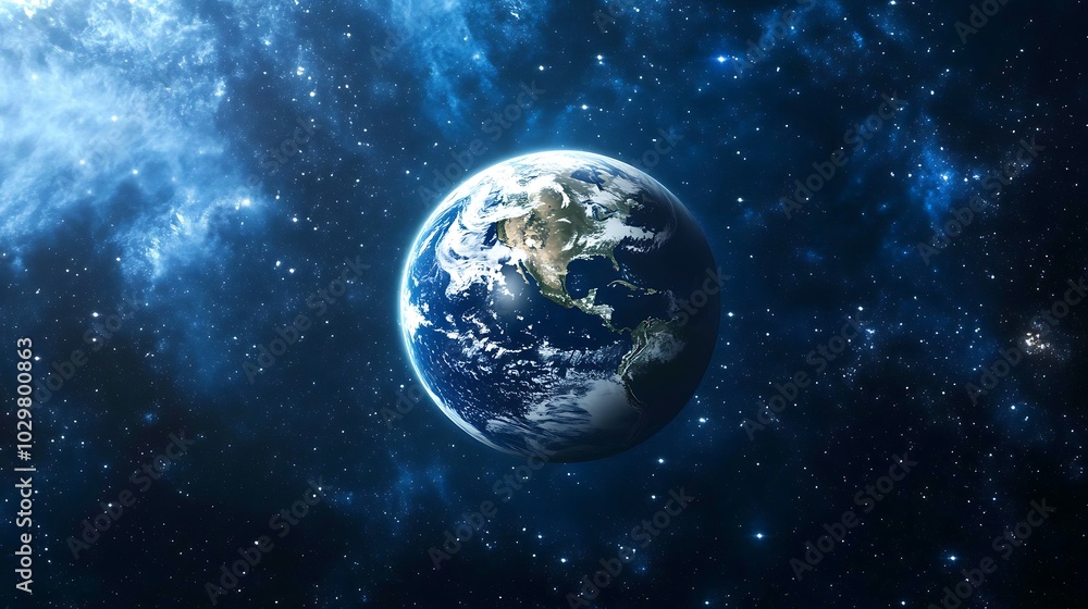 Earth from space showing the beauty of space exploration. Earth from space showing the beauty of space exploration.