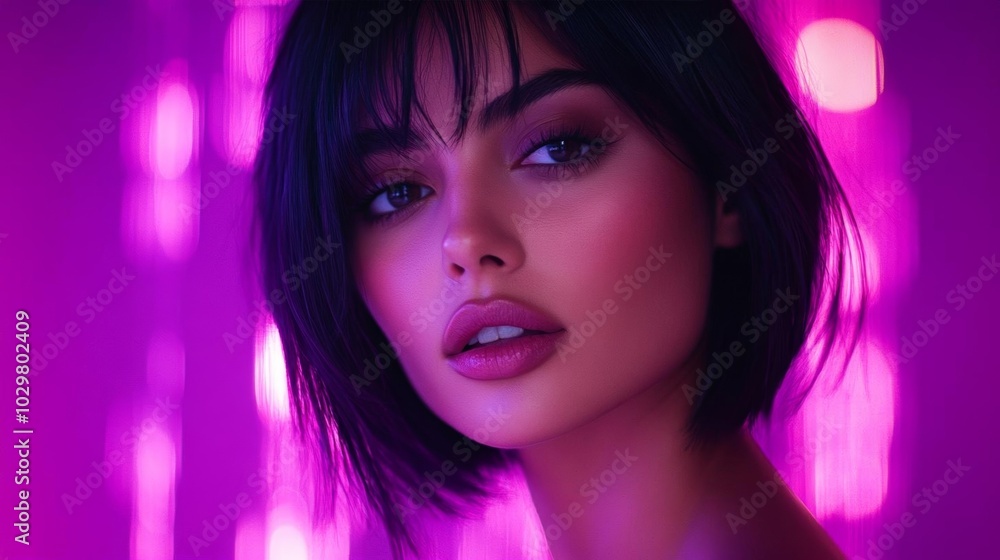 Young woman with stylish bob haircut. Young woman with stylish bob haircut.