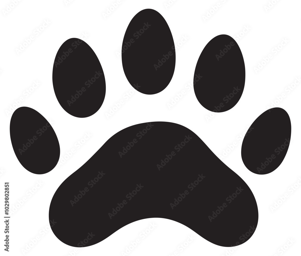 Dog paw icon print vector silhouette. Tiger footprint icon Dog paw icon print vector silhouette. Tiger footprint icon
