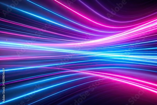 Vibrant neon abstract background with fast-moving pink and blue colors