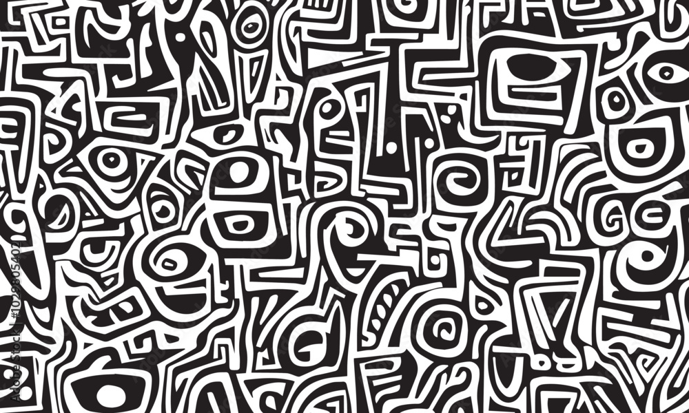 Abstract black and white geometric pattern Abstract black and white geometric pattern