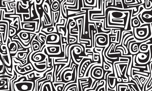Abstract black and white geometric pattern