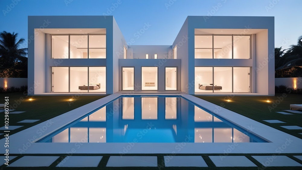 modern luxury interior background photo with a luxury swimming pool and natural composition modern luxury interior background photo with a luxury swimming pool and natural composition