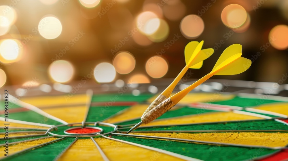 A dart hits the bullseye, symbolizing success and precision, set against a softly blurred background for focus. A dart hits the bullseye, symbolizing success and precision, set against a softly blurred background for focus.