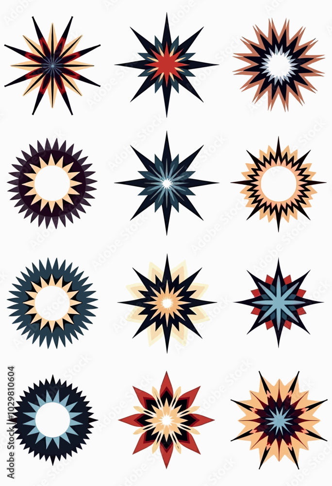 Abstract Star Orbit Vector Collection: Diverse Designs for Innovative Visuals Abstract Star Orbit Vector Collection: Diverse Designs for Innovative Visuals