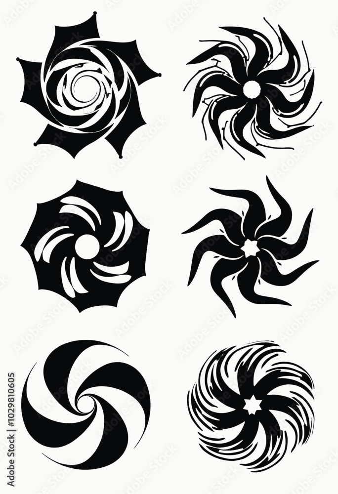 Fototapeta premium Creative Abstract Star Orbit Design Set: Explore Various Vector Styles and Themes