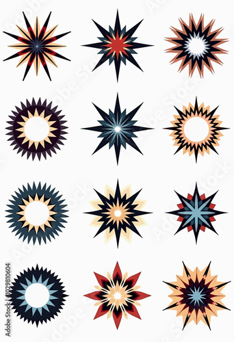 Abstract Star Orbit Vector Collection: Diverse Designs for Innovative Visuals