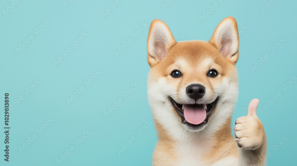 Happy Shiba Inu Giving Thumbs Up Happy Shiba Inu Giving Thumbs Up