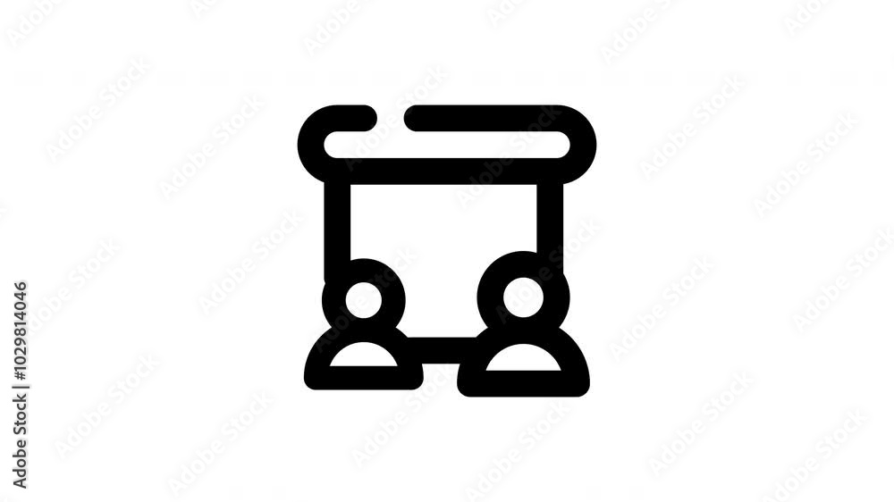 meeting line icon of for modern concepts, web and apps on white background. Motion graphic. meeting line icon of for modern concepts, web and apps on white background. Motion graphic.