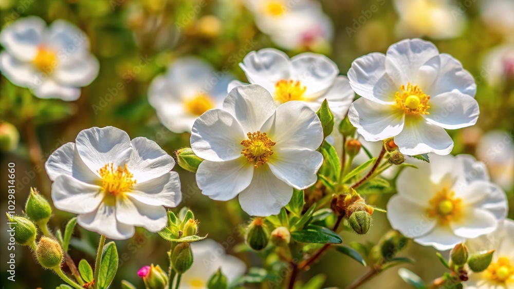 Symmetrical picture of helianthemum apenninum white rock rose flowers blooming Symmetrical picture of helianthemum apenninum white rock rose flowers blooming